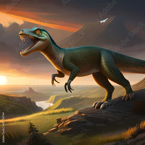 a 3d ancient Theropod dinosaur © lily