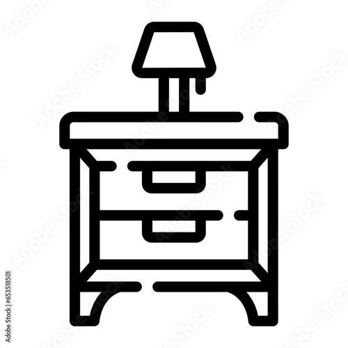 bedside table Line Icon