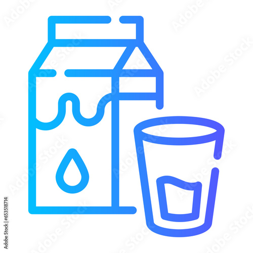 milk Line Gradient Icon