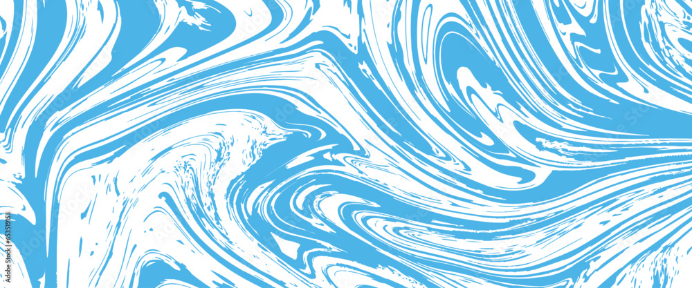 Vector Liquid blue marble abstract painting design, blue marble acrylic seamless pattern with a transparent background, banner, cover, postcard.