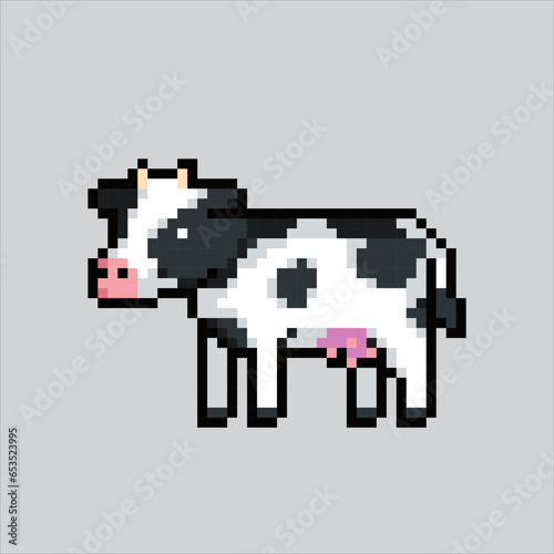 Pixel art illustration Cow. Pixelated Cow. Cute Barn Cow animal icon pixelated
for the pixel art game and icon for website and video game. old school retro.
