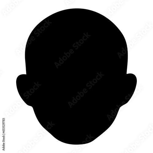 silhouette of a person front face no hair