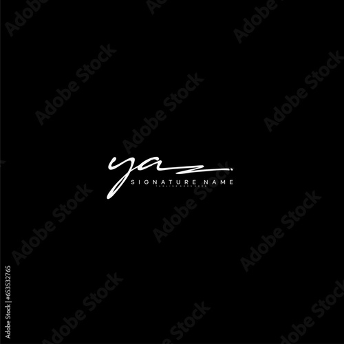 premium YA letter signature logo in handwriting art style monogram vector illustration template