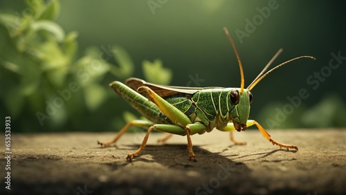 grasshopper on a leaf photo