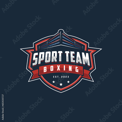 Boxing logo vector illustration, design template, emblem collection