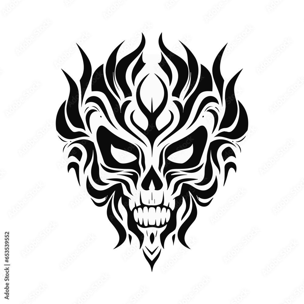 Abstract vector illustration of skull.