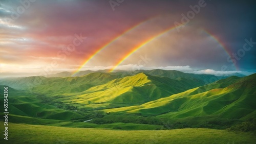 rainbow over the mountains