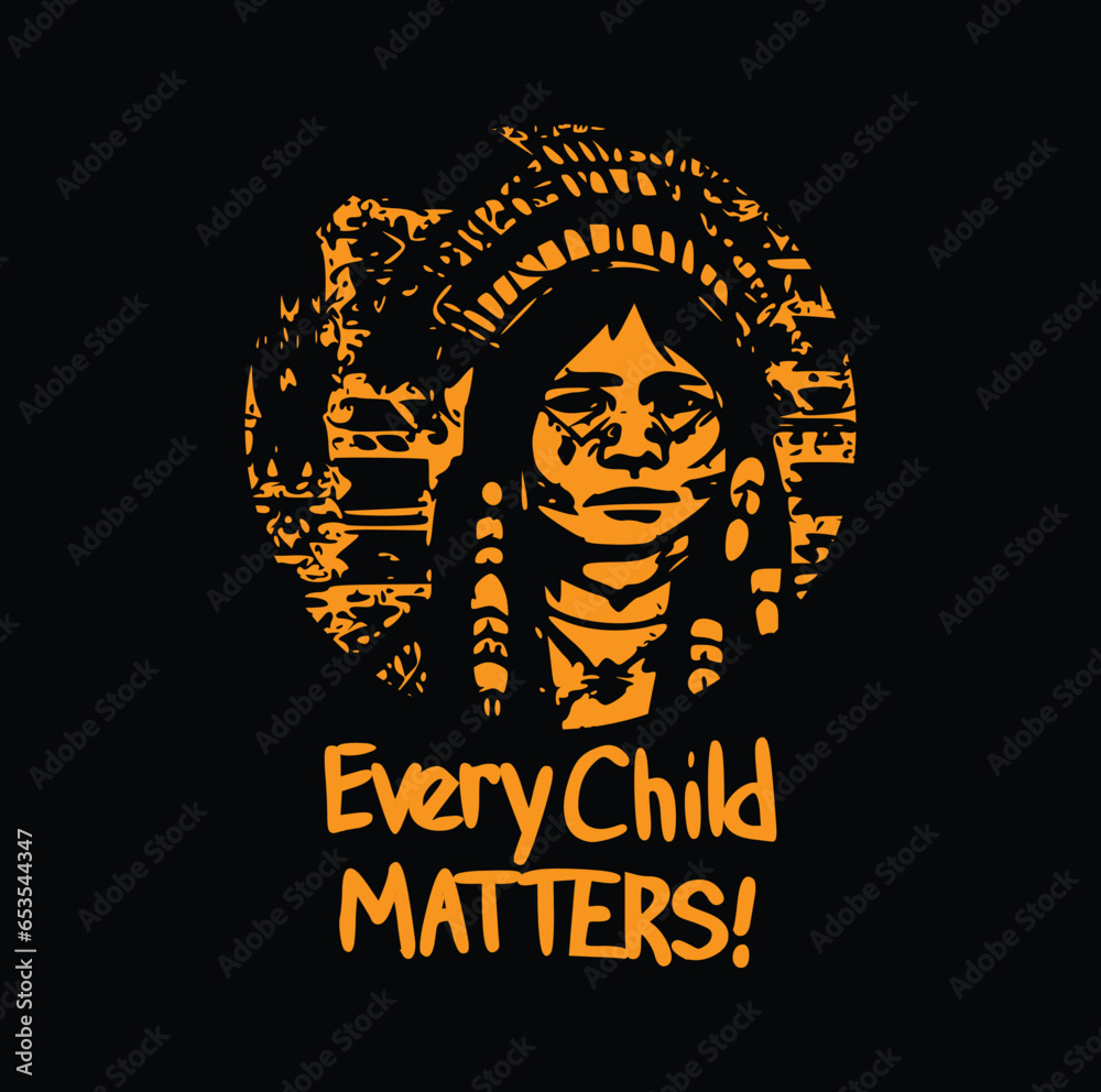 Every Child Matters. National Day of Truth and Reconciliation. Modern creative banner. Orange T-shirt Day.	
