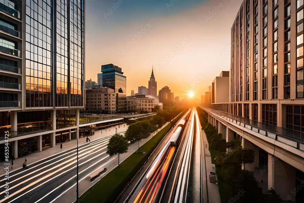 Fototapeta premium city skyline at night