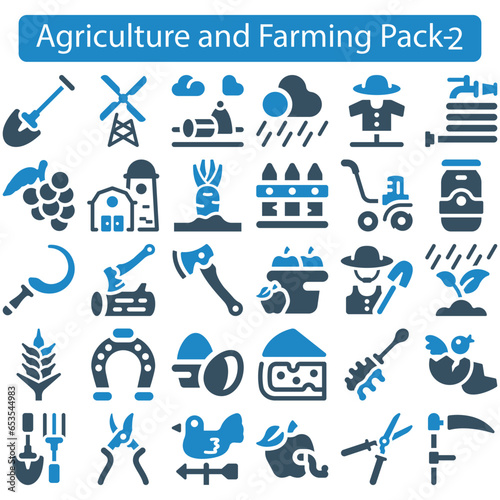 Agriculture and Farming icon set vector illustration