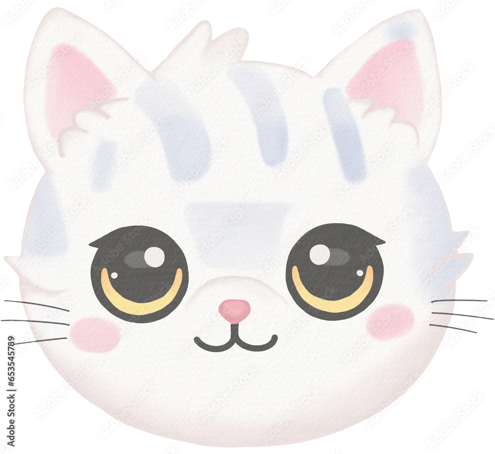 Cat cute cartoon Watercolor PNG papertexture Cat cute cartoon Watercolor PNG papertexture