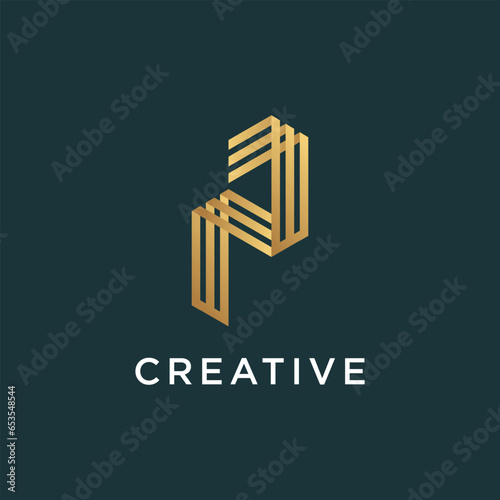 Letter P logo design element vector with modern concept