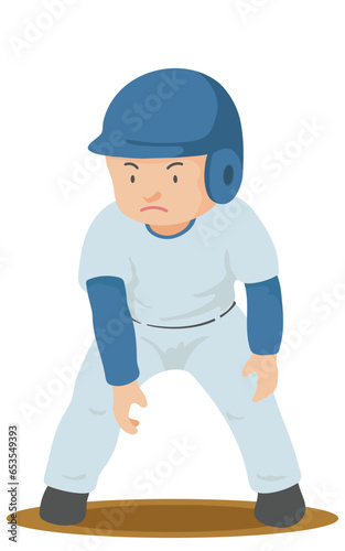 リードを取るランナー　野球