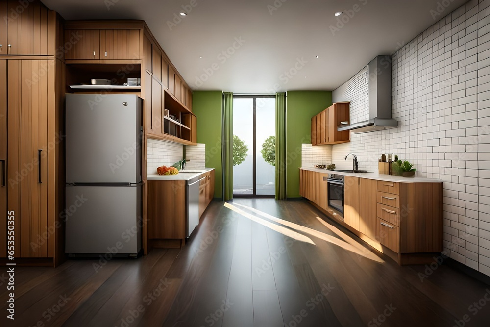 Foto de modified mini kitchen with all facilities with beautiful colors ...