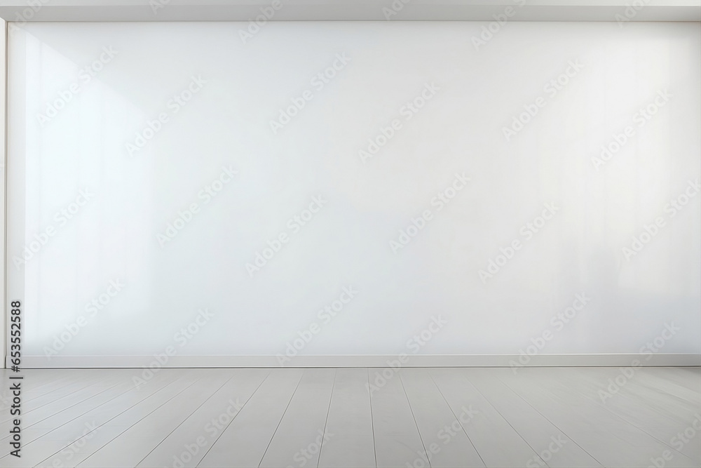 empty room with wall- A white wall, plain, blank, wall.