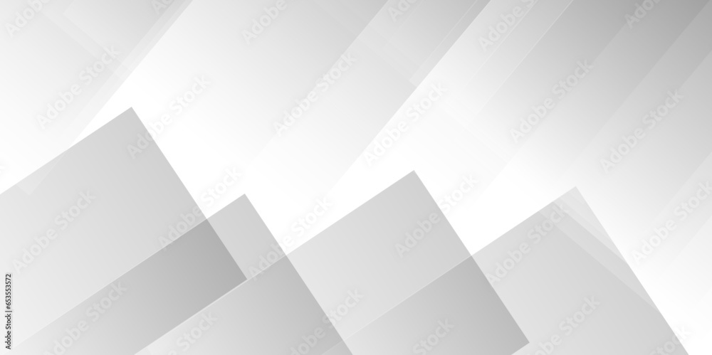 Fototapeta premium modern white and gray color technology concept geometric line vector background. Abstract white background with diamond and triangle shapes layered in modern abstract pattern design.