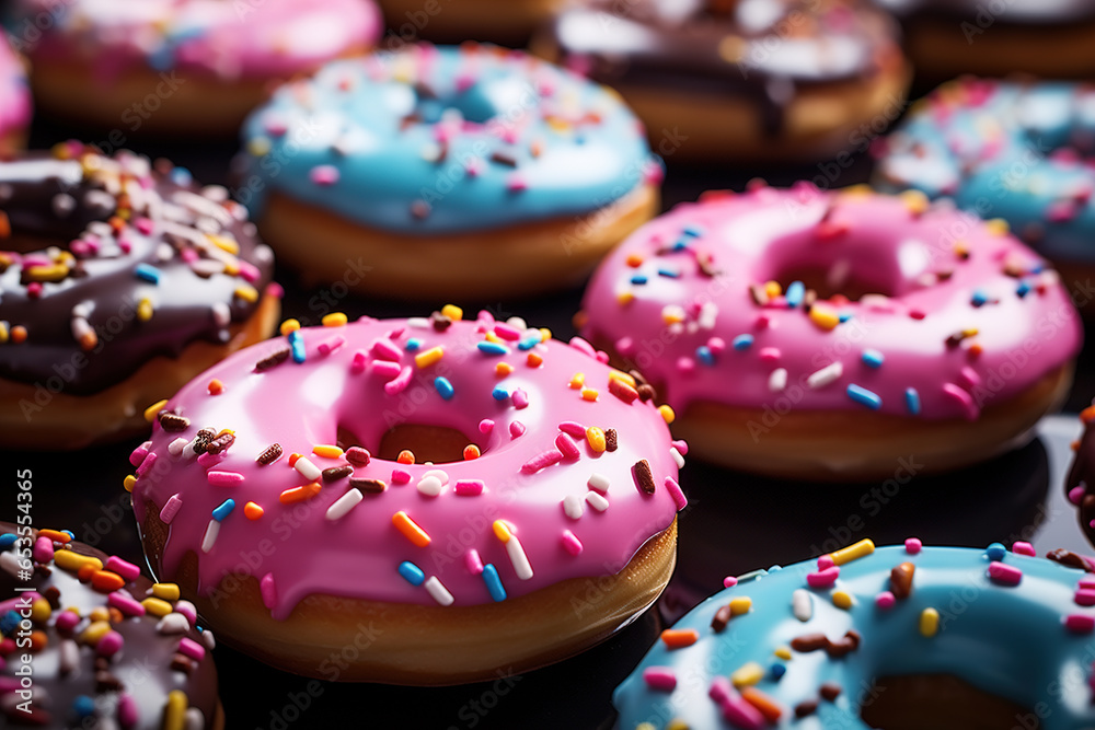 Close-up of delicious sweet different donuts Close-up of delicious sweet different donuts