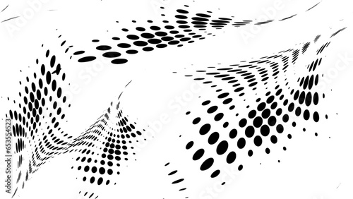 Seamless pattern of translucent silhouettes of halftone dotted wriggling stingrays. Vector.