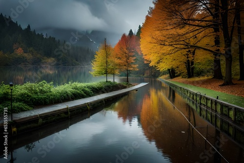 lake in autumn Generated Ai