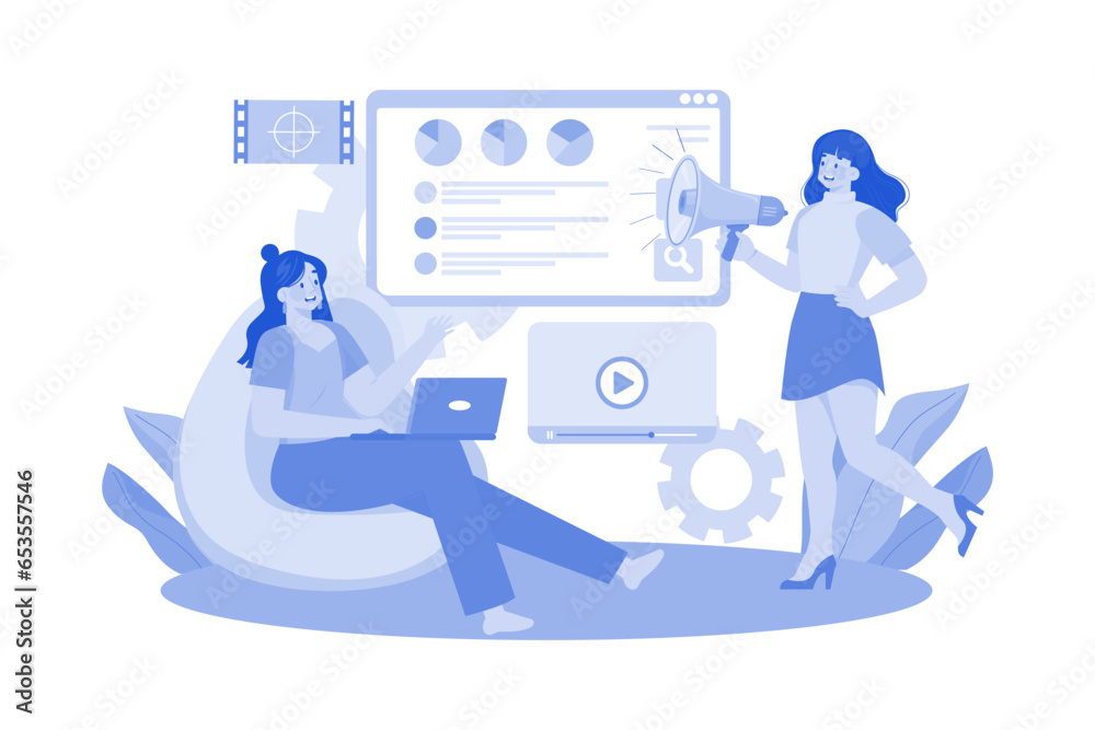 Social media manager coordinating campaigns. Social media manager coordinating campaigns.