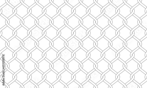 Grey outline fence seamless pattern. Vector Repeating Texture.