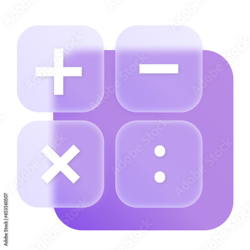 Calculator Glassmorphism UI Icon Sign and Symbol Design Illustrator Png Svg	