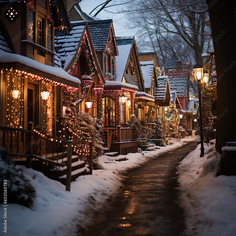 Vibrant Colors and Twinkling Lights: Exploring the Magic of Christmas Streetscapes
