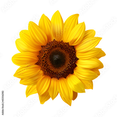 sunflower isolated on transparent background.