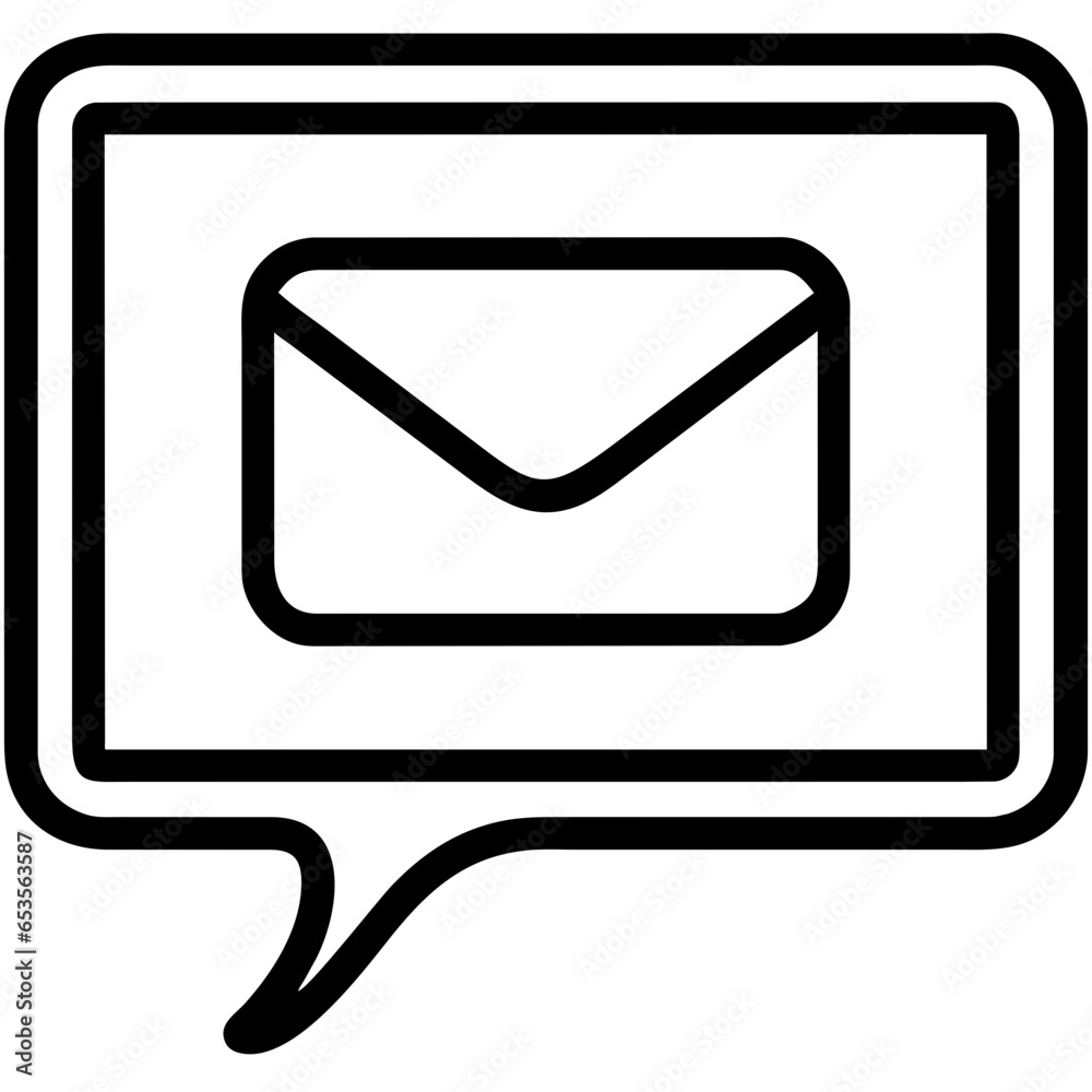 e icon email message line e icon email message line