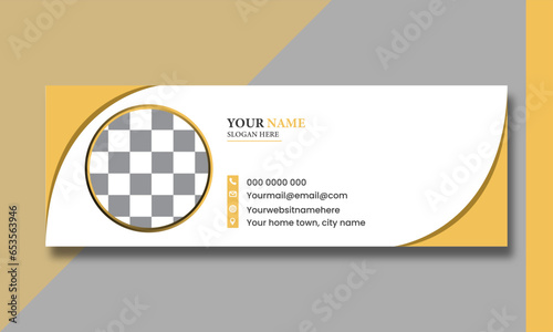 Email signature modern template design layout. Emailers personal business minimalist personal web social media cover. photo