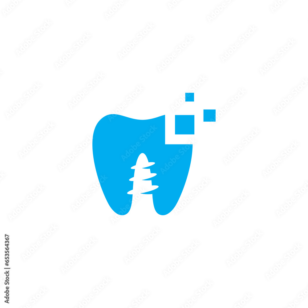 dental implant digital icon silhouette abstract