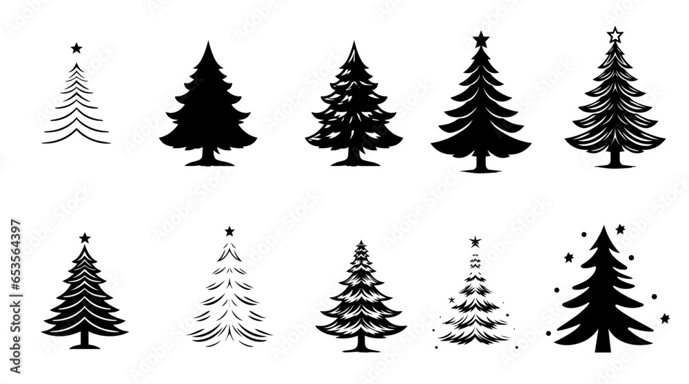 christmas trees set collection christmas trees set collection
