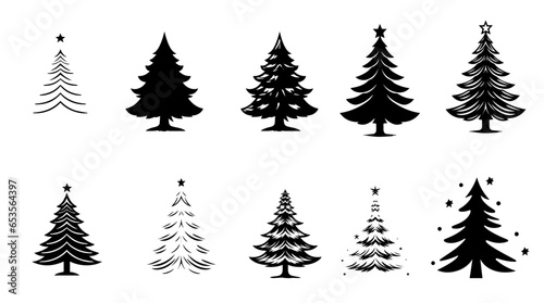 christmas trees set collection