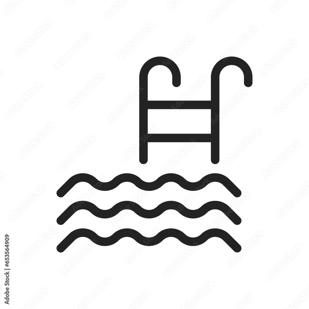 Swimming pool icon outline style vector Swimming pool icon outline style vector
