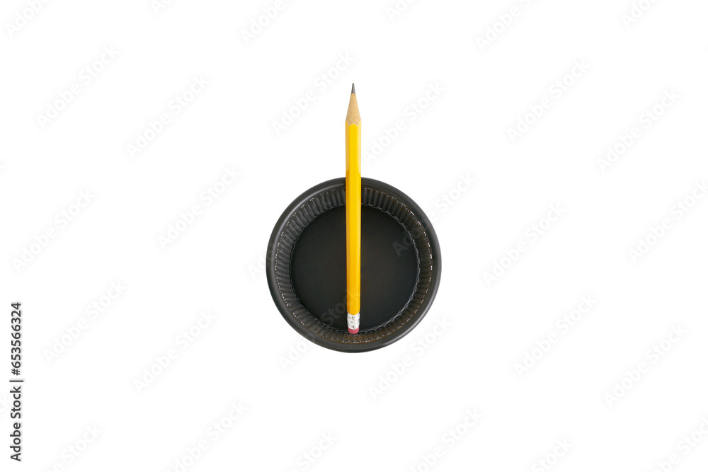 Pen holder full of pencils on isolated background Pen holder full of pencils on isolated background