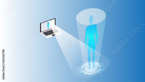 "The Digital Avatar" captures the idea of people being able to create and project their own digital selves, and the implications that this has for the future of human identity and interaction.