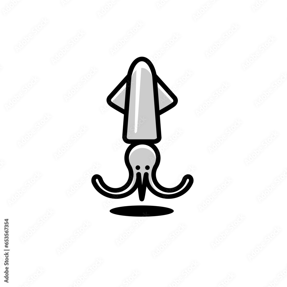 squid icon vector isolated in white squid icon vector isolated in white