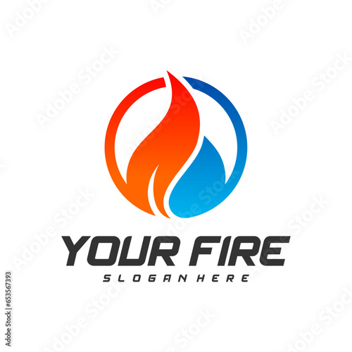 Modern fire logo concept or icon design. Vector illustration
