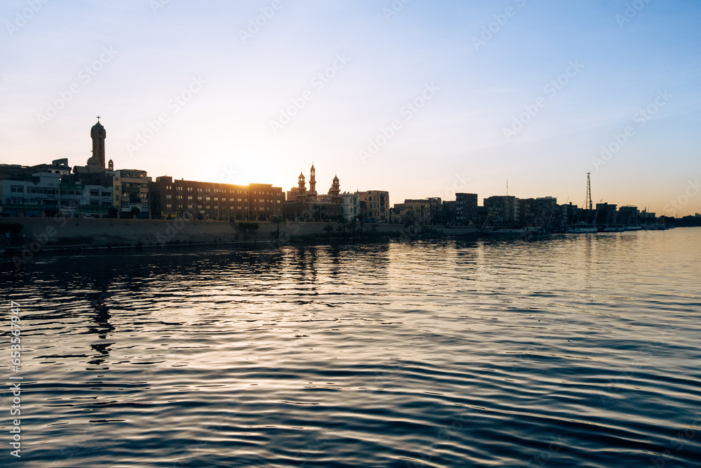 Nile River Serenity: Luxor Port at Dawn Nile River Serenity: Luxor Port at Dawn