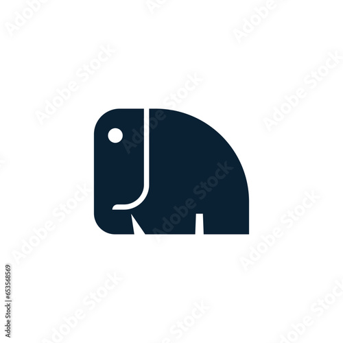 elephant minimalist logo design illustration.