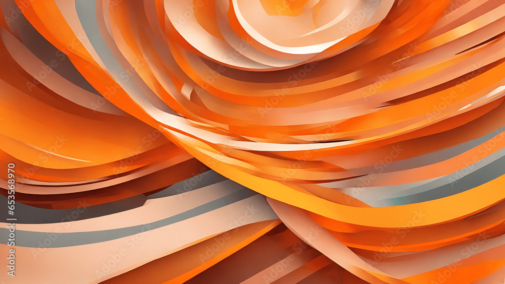 Abstract orange background with wavy lines. Vector illustration for your design - obrazy, fototapety, plakaty 