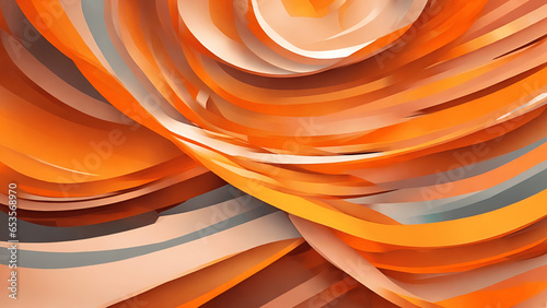Abstract orange background with wavy lines. Vector illustration for your design photo
