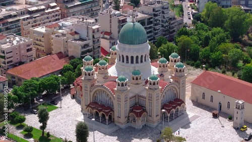 Saint Andrew Cathedral in Patras, Greece from above photo
