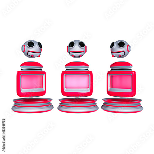 3D Triangular Robot Icon