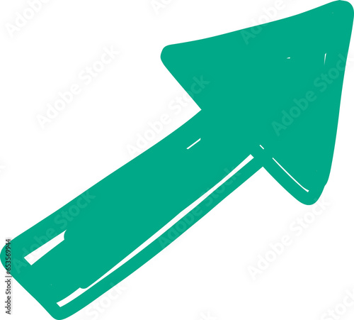 Doodle vector green arrow object