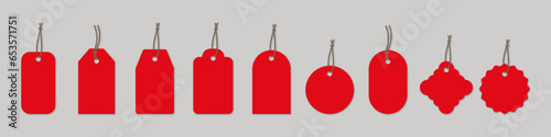 Price tag big set. Sale and New Label collection set in red colors. Set labels on isolated background. Vector EPS 10