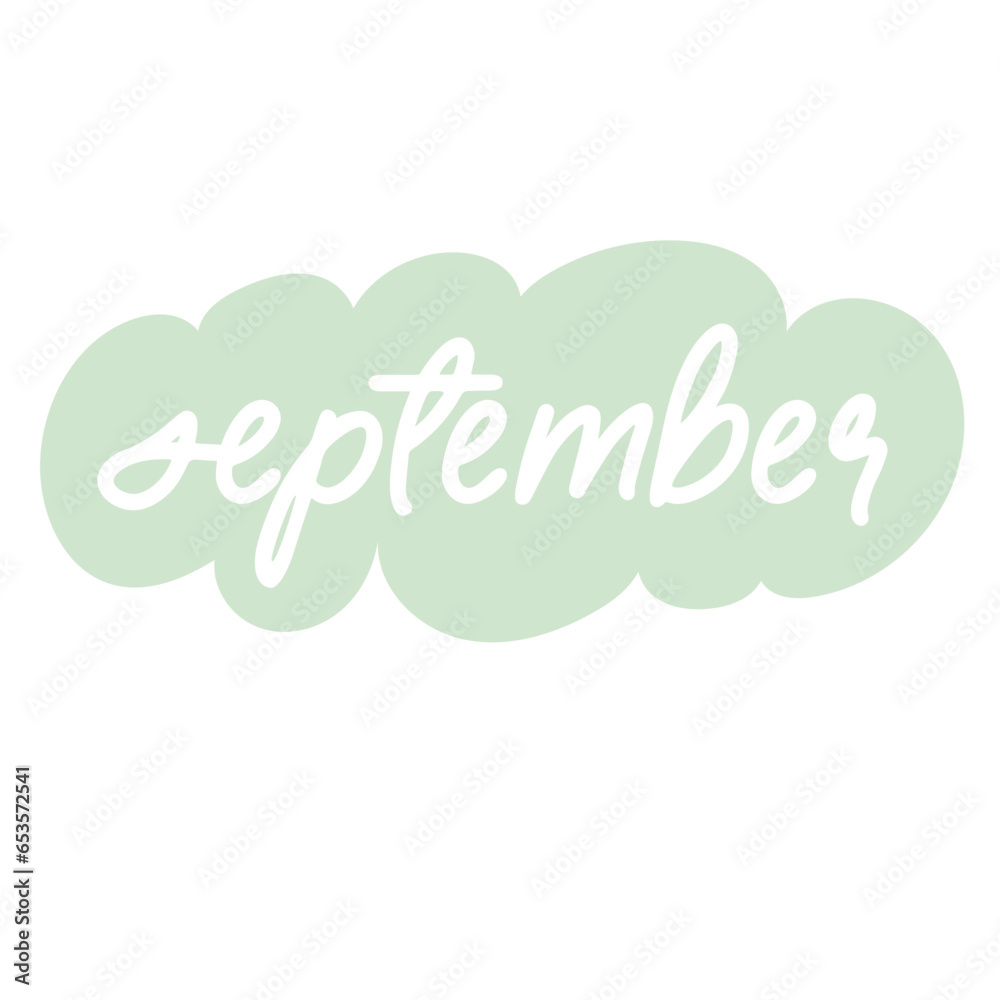 Cute Month and Day lettering Pastel color Sticker