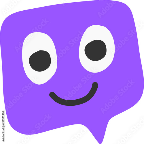 Hand drawn doodle happy smile bubble