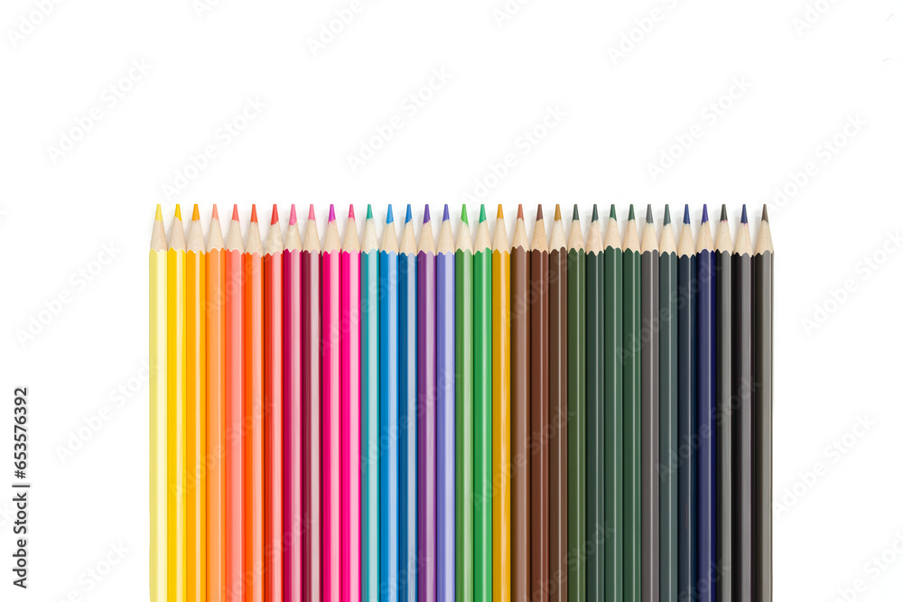 colorful rainbow pencils over white background, back to school concept, school and creativity concept colorful rainbow pencils over white background, back to school concept, school and creativity concept