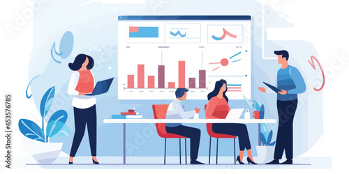 Illustration  business people working together